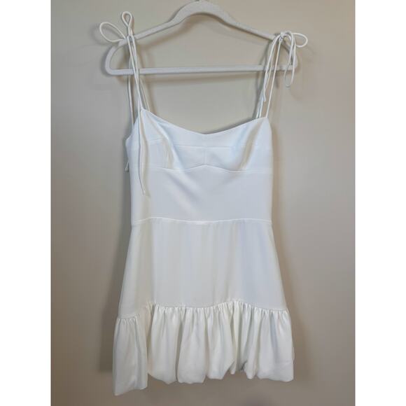 NEW NWT Amanda Uprichard Ivy Bubble Skirt Mini Dress White Size Medium‎ - Picture 3 of 6